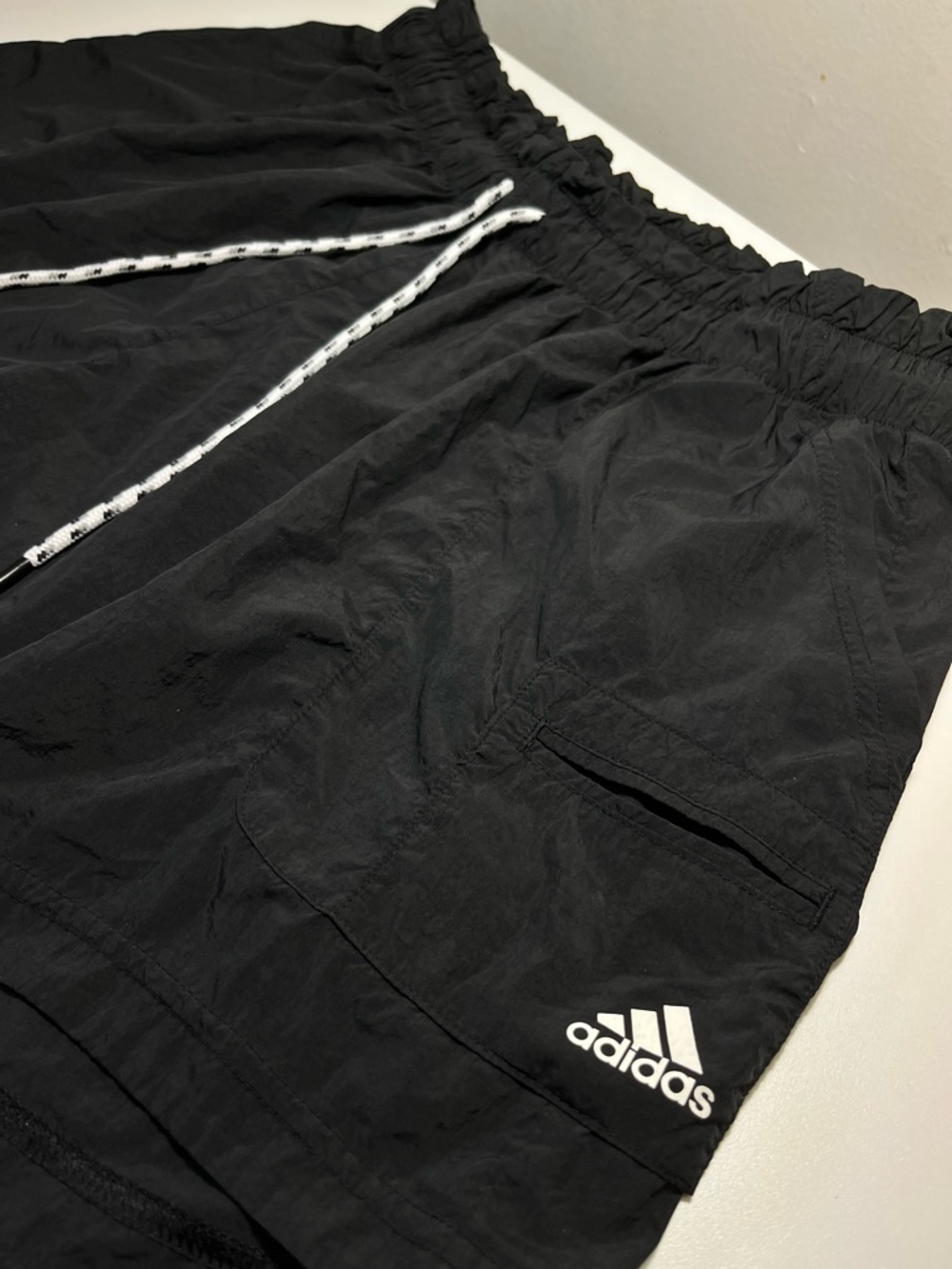 Adidas Black Athletic Shorts with Drawstring